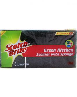 Scotch Brite Green Kitchen Scourer With Sponge Multipack 3-In-1