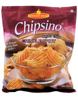 United King Chipsino Crinkle Spicy Potato Chips, 100g