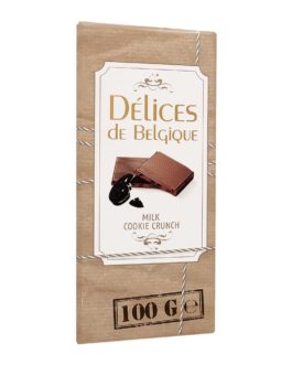 Delices de Belgique Milk Cookie Crunch Chocolate, 100g